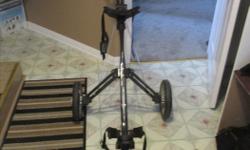 Bagboy 3 wheel golf cart
very good condition
removable front wheel
umbrella holder
selling because I won a new cart yesterday
Barrhaven