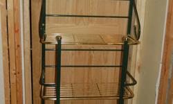 Green and brass 4 shelf , also a smaller black and brass 3 shelf rack $50both