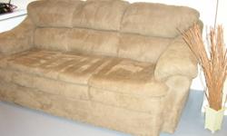 Beautiful like new matching couch and chair for sale. Brown beige in colour.  Not a mark on either item. We are moving and have too much furniture. 
$325. OBO located in Brights Grove, Ontario.  Call Ken @ 519-869-6800.