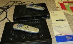 Two Model #6131 Bell Express Vu HD Receivers, complete with dish. $75.00 each. Will throw in non-HD PVR. 250-720-6452
