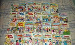 For sale is 27 Various Archie Comics.
There are 18 Double Digests, and 9 Various others.
The overall price makes it less than $2 per comic!
Could make a great gift for an Archie fan!