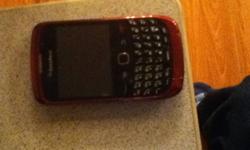 blackberry 9300 curve red frame only used for 5-6 months  an is with bell good condition