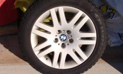 Set of 4 Dunlop SP Winter Sport 245/50R18 on genuine BMW rims (double spoke style 93). Will fit 2002-2008 BMW 7 series. Used only one winter season. Over $5,000 package at the dealer. Call Mike at (519) 220-9900 for information.