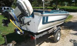16' alum boat with 40 horse johnson moter on trailer runs well and also comes with fish finder.