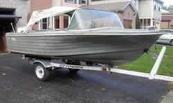 15 ft fiberglass boat (Humber Surf) new anchor light, anchor, new marine battery, solor battery tender, life jackets, bumpers,etc. fish finder(brand new-used once- $390 at CT)
 
40hp Johnson Sea Horse just rebuilt (carb, coils, condensore,plugs,wires,gear