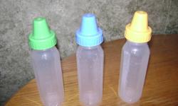 My son was very picky when I tried to get him to take a bottle I bought ALOT of different types, some have only been used once
3-Evenflow 9 oz
4-Evenflow glass 4oz
4- gerber 4oz
6-gerber 8oz
2-playtex dropin bottles
6-playtex 8oz
4-playtex 4oz
Mic bottles