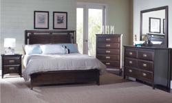 Black beautiful bedroom  set consist of queen bed , dresser mirror  & 2 night tables  for only $899  .Chest on  66% off price only for $99 regu price $299  when full bedroom set purchased . boxing day prices offered now . limited quantites only .dark