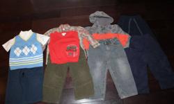 Perfect for the up coming holiday season
$50.00
EXCELLENT CONDITION (WORN BY ONE CHILD)
Picture 1- 10 piece lot
Picture 2- La Pierre 3 piece set
Picture 3- Creations 2 piece set
Picture 4- Calvin Klien 3 piece set
Picture 5- Osh Kosh lined pants  +