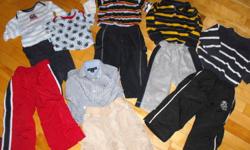 Carters football outfit, long sleeve onesie, short sleeve onesie and pants
Osh Gosh long sleeve onesie with Old Navy pants
Old Navy long sleeve shirt and pants
GAP sweater and Children's Place pants
Tommy Hilfiger dress shirt and Old Navy cords
Children's
