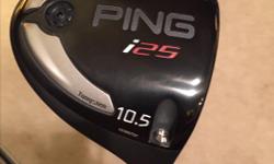 Up for sale is a PING i25 10.5 degree right handed driver. Club is brand new. Have 5 different shaft options. Either stiff or regular flexes. Comes with new cover and tool.