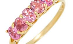 Brand new, never worn with original price tag...retails for $795USD...first come first serve, no drop offs, pick up only...call or text or email: 403-929-0828
5 pink tourmalines (0.85ct) set in 14k yellow gold, size 6 ring. Jewelry stores resize for as