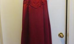 Red satin dress with matching shawl. Size 4. Great condition.