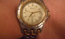 Bulova Mens Watch $150.00 Gold Plated Crystal face