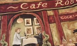 A tapestry of the artwork by Will Rafuse titled Cafe Rosa. This hanging includes all hardware.
Call or email.