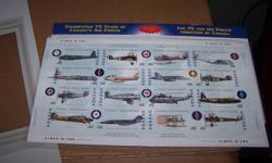 1 set of Canadian 75 yrs of aviation history and Historic Canadian land vehicles, $20.00 for both sets, Welland