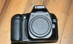 Selling a Canon 30D, body only, with battery and charger.  Great rugged camera!  Takes great pictures with ease!  Was just serviced and cleaned by Henrys in London.
 
Contact Ashley at 519-762-6673
 
Also selling a Tamron AF55-200mm Canon mount lens for