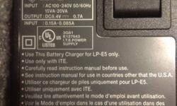 For canon battery LP-E5.
Brand new. Returned the camera but forgot to return the charger. Ooops.
This ad was posted with the Kijiji Classifieds app.