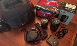 Canon T5i with bag, battery, battery charger, and two lenses (18-55 and 55-250). Camera is in perfect shape, less than 6 months old was used on one vacation.
Bundle is currently available here: