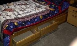 We are selling our son's Captain Bed which comes with a good matress.  The matress cost the same as this whole package when it was new.
 
The bed has 3 drawers, head board and a foot board.  It is in excellent condition with no marks or damage, our son