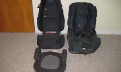 3 car seats for sale. 2 booster seats one with a tall back and one small booster. The third car seat is a five point harness for toddlers that can face front and back.
 
Also a plastic travel high chair. Attaches to any chair.