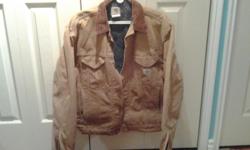 Men's size 44 regular carhartt jacket
used with a couple of small paint dots but no other stains or tears
asking $40