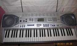 Casio electric keyboard/piano and stool for sale.  Excellent condition.  Used for child taking piano lessons.  Great item to use before committing to full size piano.  Keyboard has memory card and USB connection/capability.
 
Original cost was over