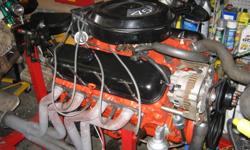 Here is a 454 chev engine this was removed froma 1973 monte carlo this motor is running well but has some smoke on one bank it is very clean  can be heard running in the next  few days before i remove it from the run stand it is  complete with carb to pan