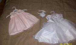 Picture #1
White Dress - SOLD
Pink Dress 12m $20.00
 
Picture #2
Pants, dress shirt, vest, bow tie & jacket $45 OBO
SIZES AVAILABLE: 12-18m, 6, 8 & 16
 
Picture #3
White Dress (Left) Size 5 $40.00 OBO
White Dress (Right) Size 8 Includes Shawl $40 OBO