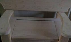 Toddler sized unfinished wood bench. Lid opens for toy storage below.
This ad was posted with the Kijiji Classifieds app.
