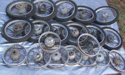 The good, the bad and the ugly.
I have about 80 rims from '70s & '80s dirt bikes and enduros.
The odd one will have a slight woble, any that showed obvious damage or excessive rust have been discarded.Some will need bearings replaced others are good.The