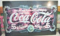 The RARE BIRD Antique & Collectibles in Elmwood, Ontario has For Sale a Plakmounted Poster.  Plakmounting is a process, which is Lamintated on the front with a protective vinyl that is washable.   This Coca-Cola Poster is 24 by 36 inches and was made