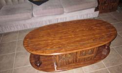 Coffee and end tables are high quality and in excellent condition and are great for storage. They are of solid wood design, doors open smoothly and show no signs of wear and tear.