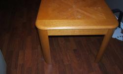 COFFEE AND TWO END TABLES
 
COFFEE TABLE HAS WHEELS ON IT
 
OAK COLOR
 
GREAT CONDITION
 
$150.00
 
764-0577
960-6644
PRINCE ALBERT
