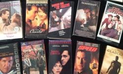 Selling collection of VHS tapes and DVDs as follows:
VHS tapes:
The Insider,
Absolute Power,
Rob Roy,
Clear and Present Danger,
Forest Gump,
The Mirror Has Two Faces,
The Fugitive,
Sommersby,
The Sting,
Gladiator,
Speed,
When Harry Met Sally,
Air Force