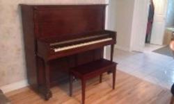 Colonial stand up piano with bench for sale.
Asking $800 or best offer and is for PICKUP ONLY.
Piano comes on wheels and has been re-keyed and tuned.
Measures - 51.8 inches tall, 60.95 inches wide and 26.6 inches deep.
If you have any questions, please