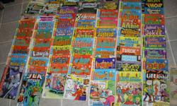 120 or obo
heres the list of comics i have
jughead jokes #55 & #58
jla 80 page giant #1
Wonder woman #318
Turok Son of Stone #113
Code of Honor # 3
Pink panther #22
Batman Special #1
The punisher the orgin of microchip #1 of 2
Green arrow #16
marvel