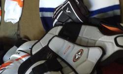 size xl hockey gear excellent shape minus the skates 3 pairs of socks etc.