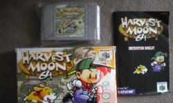 I have the following complete and cartridge only games!
Harvest Moon 64 (Complete)  $65
Mario Party 1      (Complete)    $35
Star Craft 64       (Cartridge Only)  $35
If interested call 226-755-0256
Pick Up available at any time.