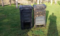 Two used composters in good shape. One has a small hole in it. They're both empty and ready for transport. Price is for both. Make me an offer!