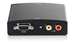 This VGA to HDMI Converter can convert VGA input into HDMI to allow PC users to show their image not only on the PC?s monitor, but could also on TV along with the R/L audio. Offers solutions for digital entertainment center, HDTV retail and show site,
