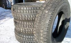 New Price!!!!!!
235 / 75 / R16 Cooper Discoverer Winters
Set of 4
Used one winter season, excellent tread left.
Won't fit on my Exploder and no room in storage.
