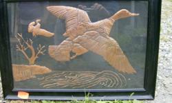 copper crafted pictures of parrots 15 by 19 inches.  chinese scene and flying ducks. all pictures are framed and professionally crafted.  $15 each  call 604 858 6955