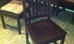 Solid oak table and 6 chairs dining room set!  got it at a mennonite furniture store. paid $2400.00
not even a year old and selling for $1900.00 Table has a front drawer for cutlery ( see photo).
 any questions/interested give me a call or text me at
519