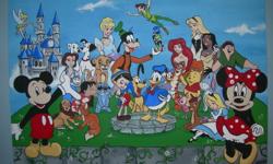 Painting $100.00 (o.b.o.)
24" x 36" Acrylic on Canvas
Hand painted Disney Characters
Great for children's bedrooms.
I also do commissioned paintings in any subject matter.
ie. Portraits of humans/ pets, abstract, cartoon, landscape, etc.
Prices vary on