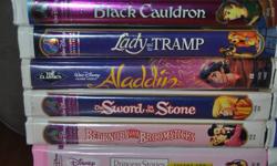 For sale huge lot of 60 Disney Classic movies on VHS, some of them no longer available.
$1.00 each or whole lot for $50.00