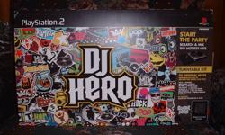 DJ Hero for PS2, comes with the Turn table controller and game , case, instructions.  All in original box, like new shape.