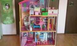 This is in New condition!
ToysRus is selling for $130, but then you have to build it.
This comes with additional furniture accesories and 3 dolls.
Has elevator that works.
A great gift idea that is complete.
 
We live in the west end near Callingwood.