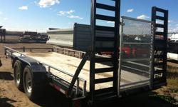 18' Deck tandem trailer
7000 lbs axels
electric brakes
12000 GVW
Contact Allan 403-548-4944