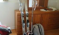 Boots - Nordica size 7 women -colour Silver
Ski and pole
Goggle
Lock for the ski
Bag for the ski and also the bag for the boots
Feel free to call, e-mail or even text me
Only used once - reason for selling never going to used them
Asking $500.00 or best