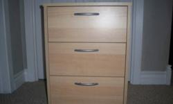Three drawer unit on working casters in a birch finish.
Dimensions:
Width: 16 1/8 "
Depth: 15 3/4 "
Height: 22 7/8 "